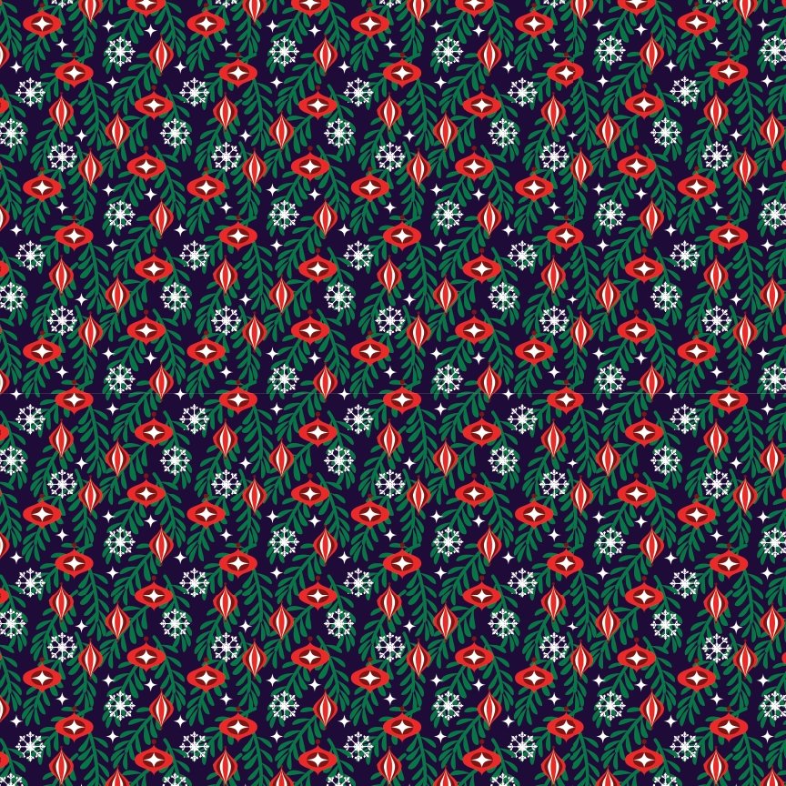 Holiday Floral Ornaments Pattern Acrylic Sheets - CMB Pattern Acrylic
